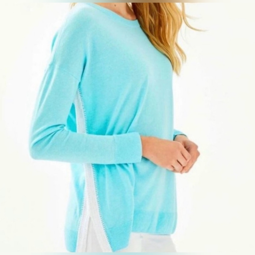 NWT Lilly Pulitzer Damara Sweater Heathered Bayside Blue XXS